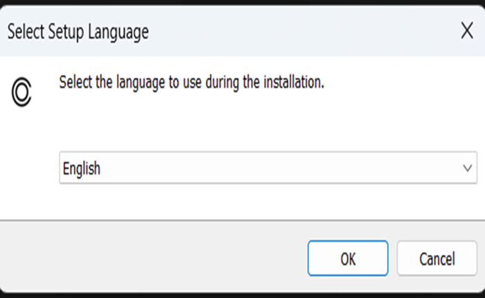 Chọn English, nhấn OK.