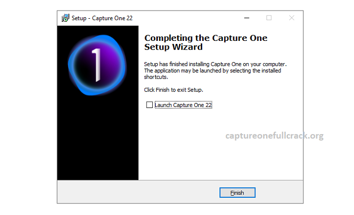 Chọn Launch Capture One 22, nhấn Finish.