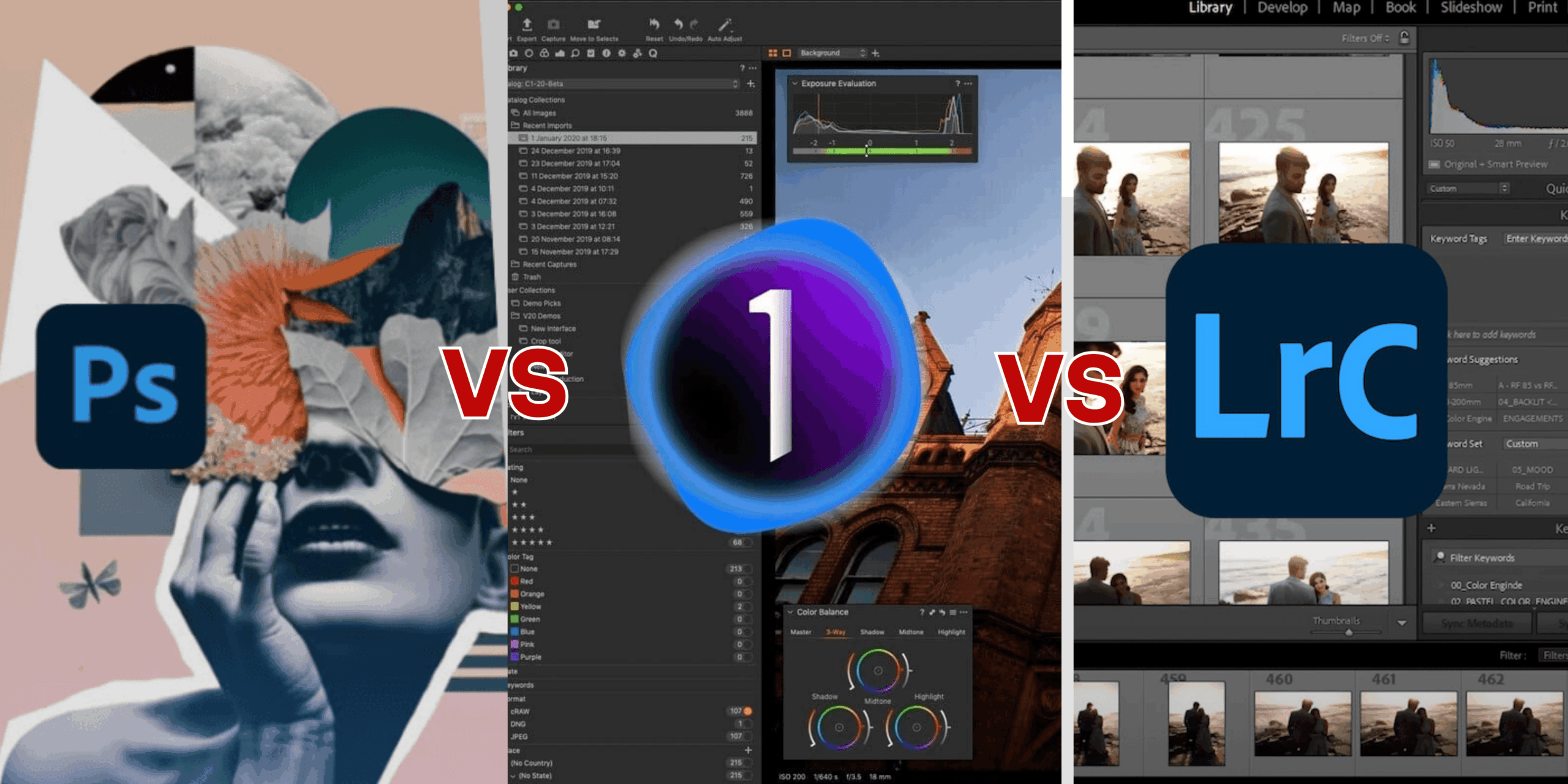 Photoshop, Capture One và Lightroom