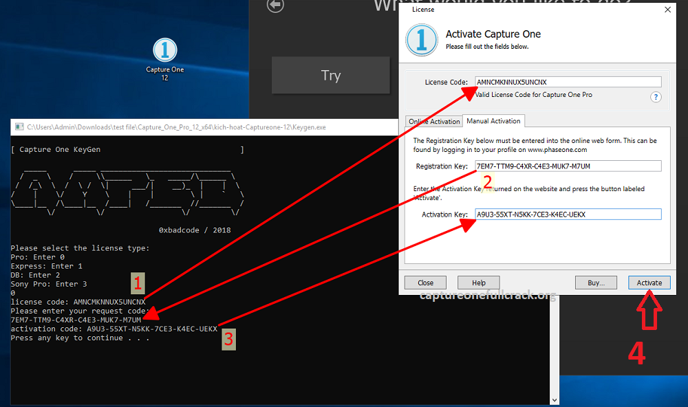 Copy từ Keygen sang mục Manual Activation trong phần mềm.