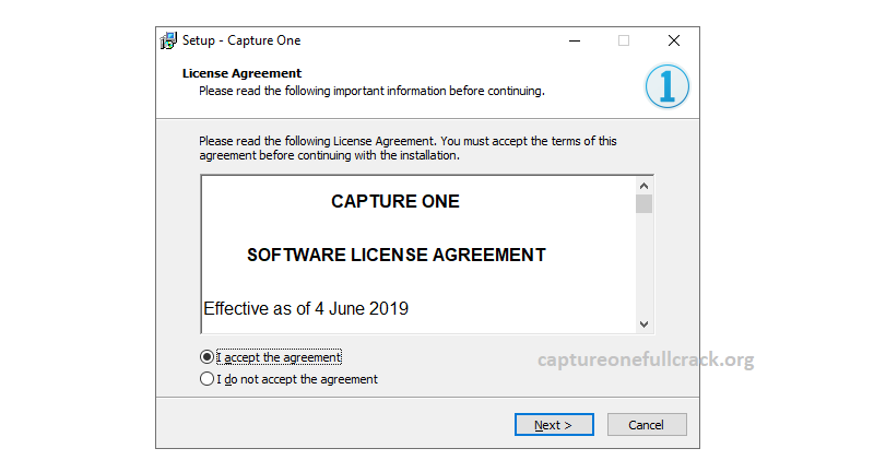 I accept the agreement > Next